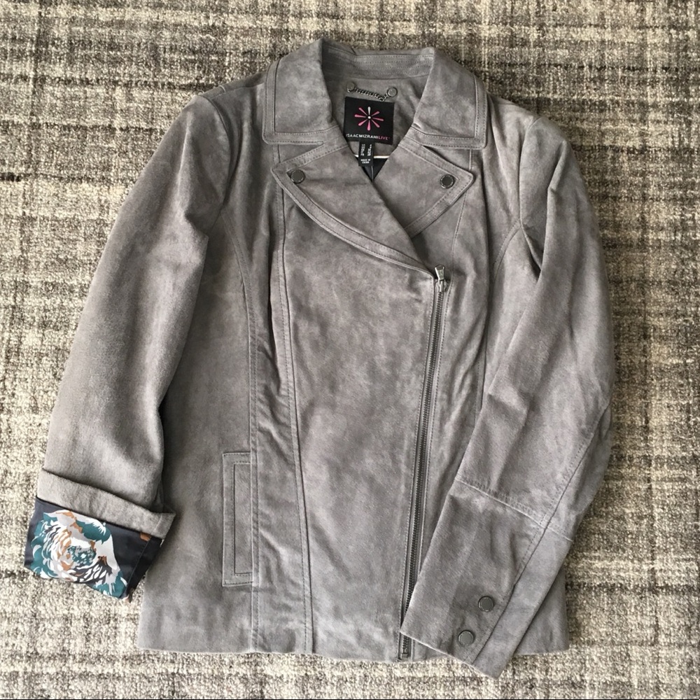 Isaac Mizrahi Live! Motorcycle Suede Jacket
